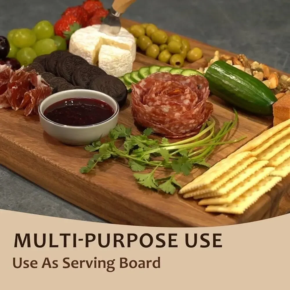 Walnut Cutting Board with Compartments 17x13x1.6 Inch, Walnut Wood